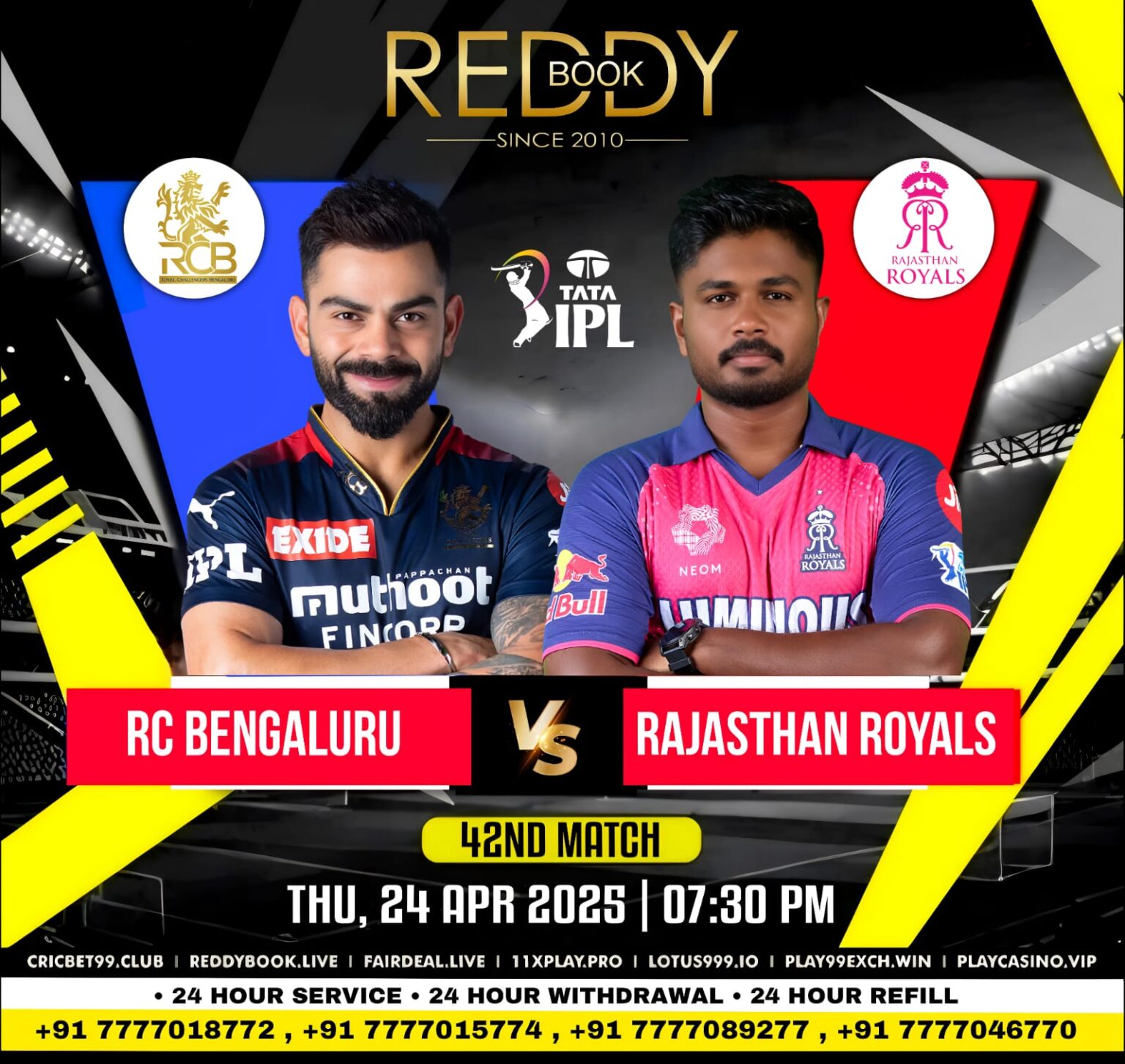 RCB vs RR Match Prediction - Who Will Win Today's IPL 2025 Match 42? | Reddy Anna Book