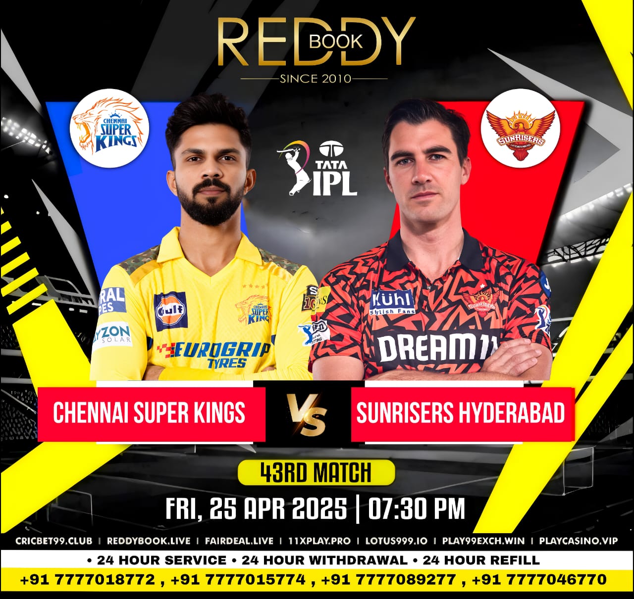 CSK vs SRH Match Prediction – Who Will Win Today’s IPL Match No 43 2025? | Reddy Anna
