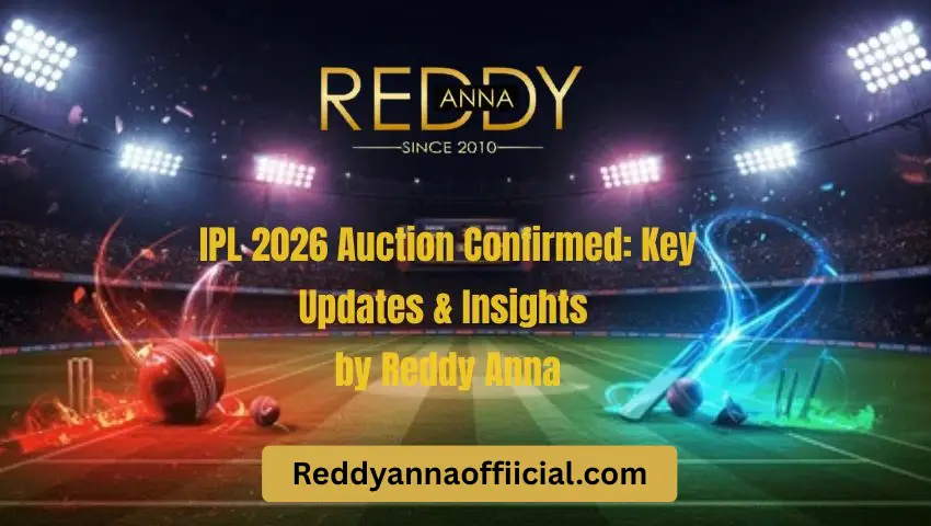 IPL 2026 Auction Confirmed: Key Updates & Insights by Reddy Anna
