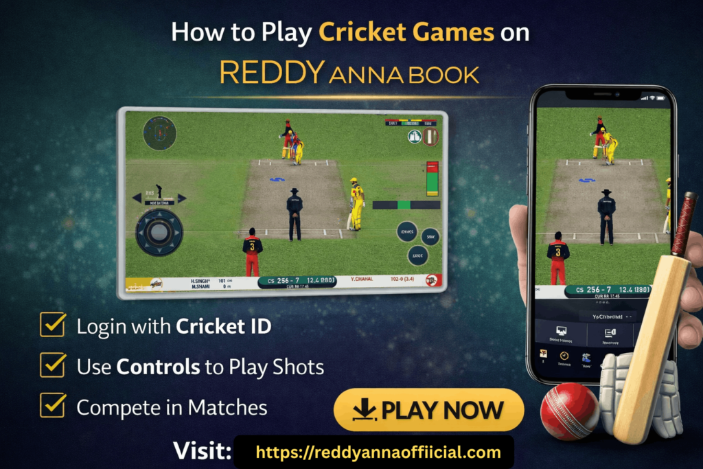 How to Play Cricket Games on Reddy Anna Book