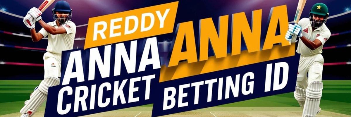 Creat website bannner, size 1200_200 , Background image play cricket , Text- Reddy Anna Cricket betting ID